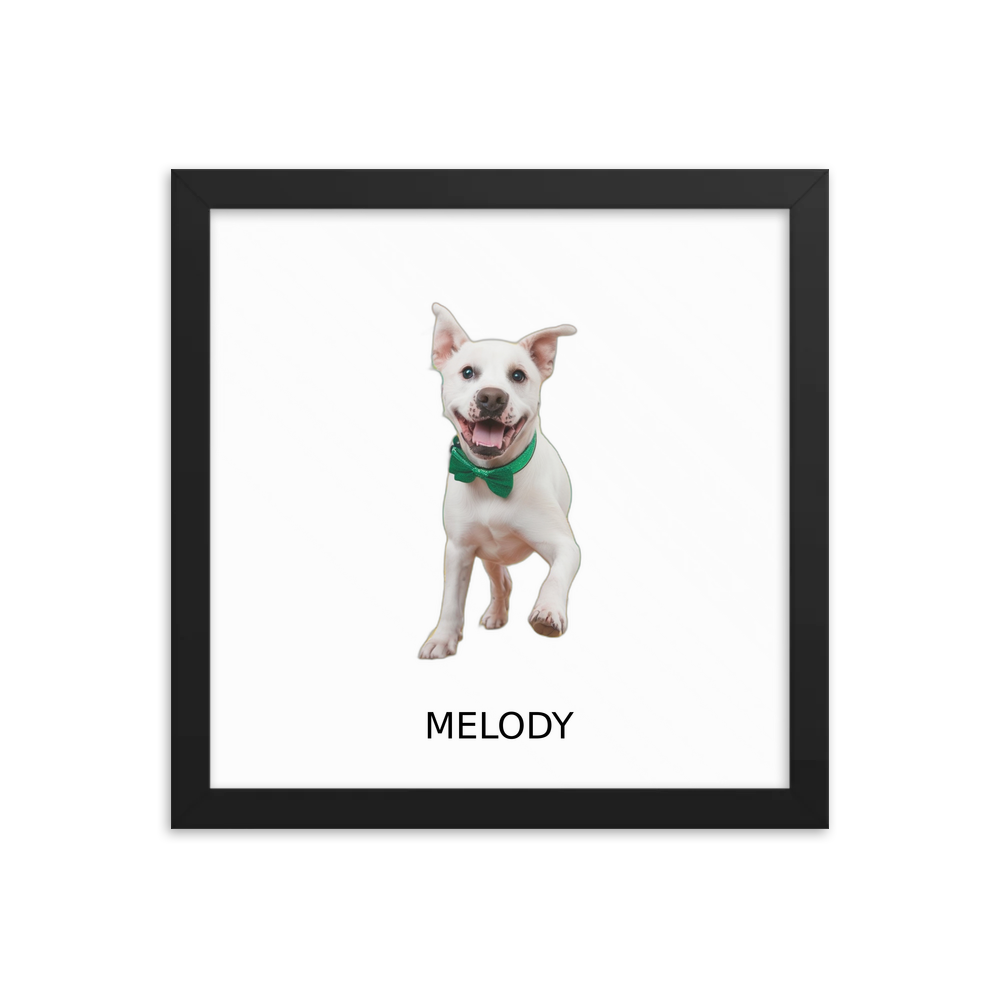 PugMug Custom Melody Framed Print with Your Pet’s Name
