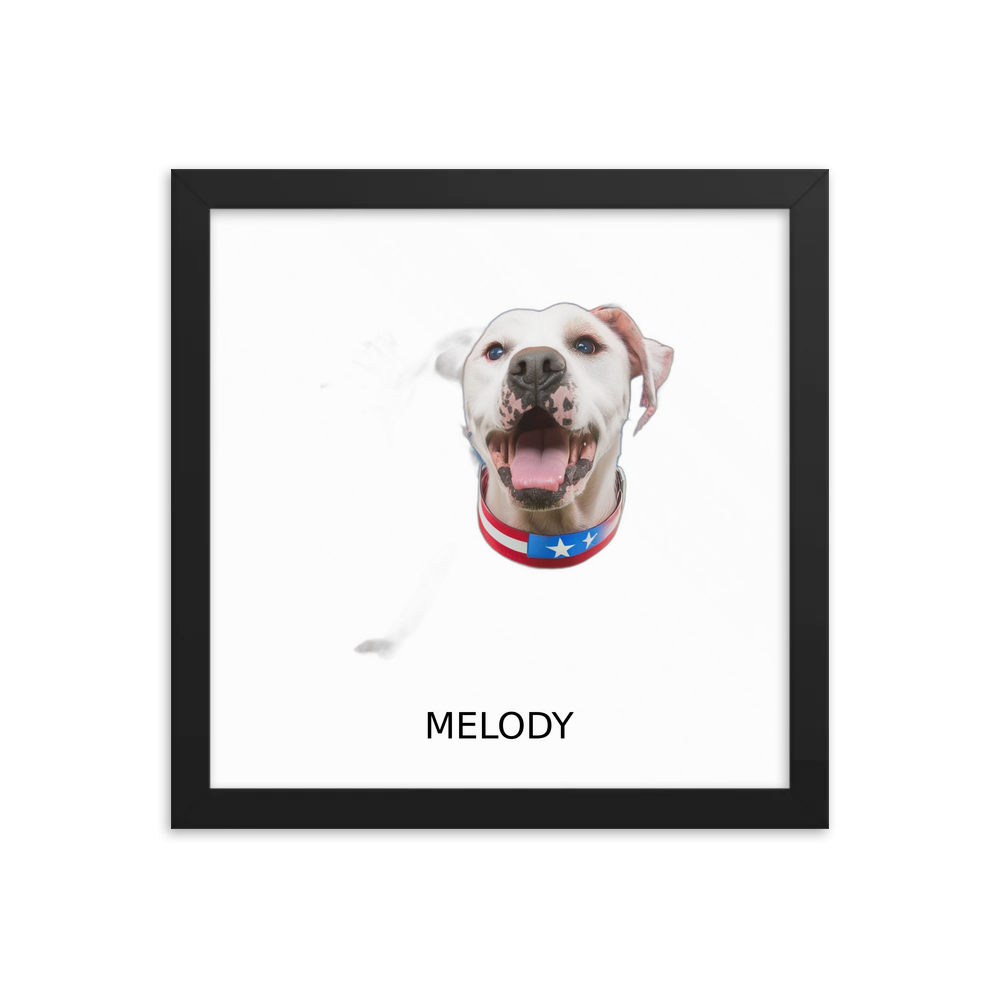 PugMug Custom Melody Framed Print with Your Pet’s Name