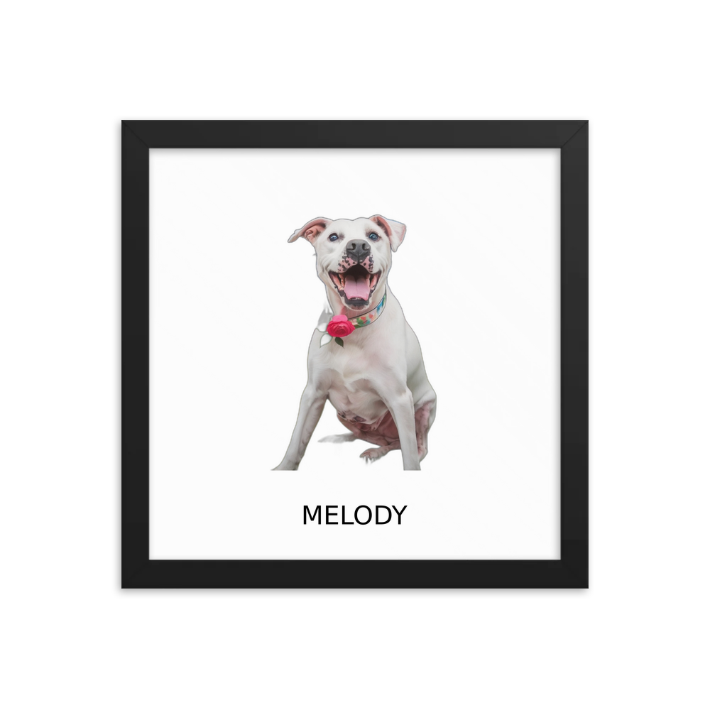PugMug Custom Melody Framed Print with Your Pet’s Name