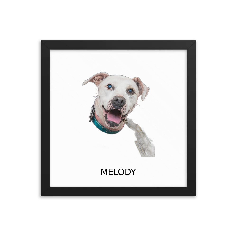 PugMug Custom Melody Framed Print with Your Pet’s Name