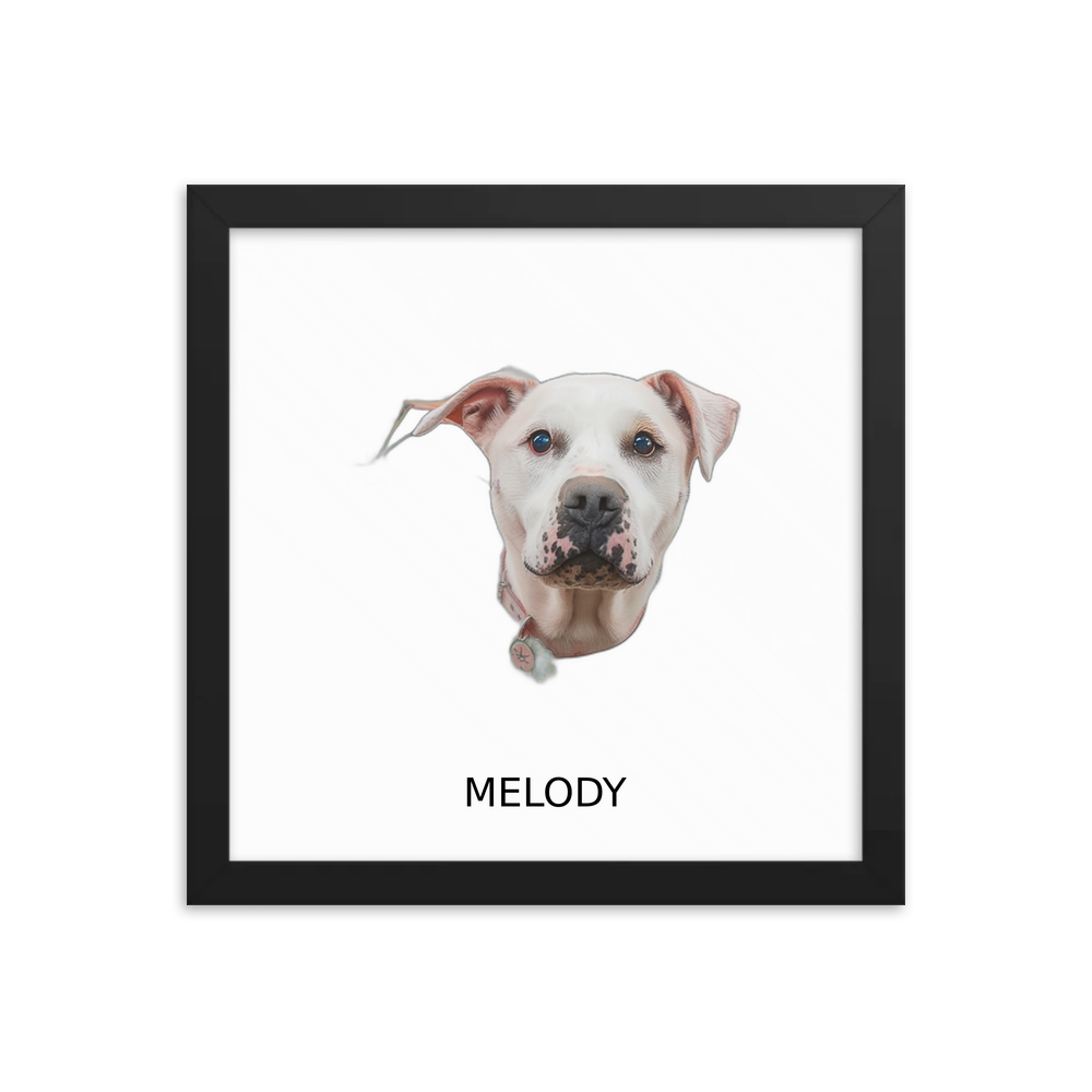 PugMug Custom Melody Framed Print with Your Pet’s Name