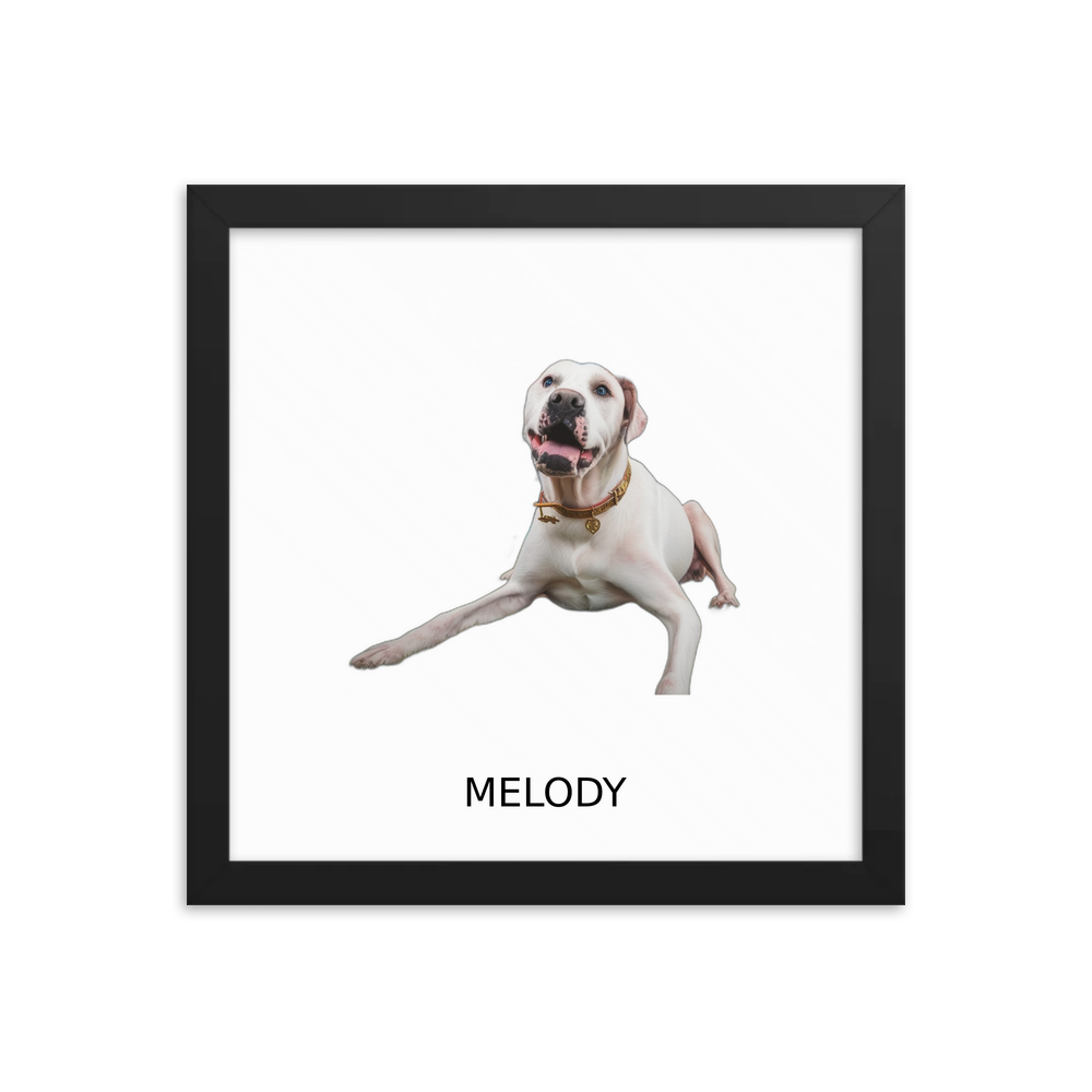 PugMug Custom Melody Framed Print with Your Pet’s Name