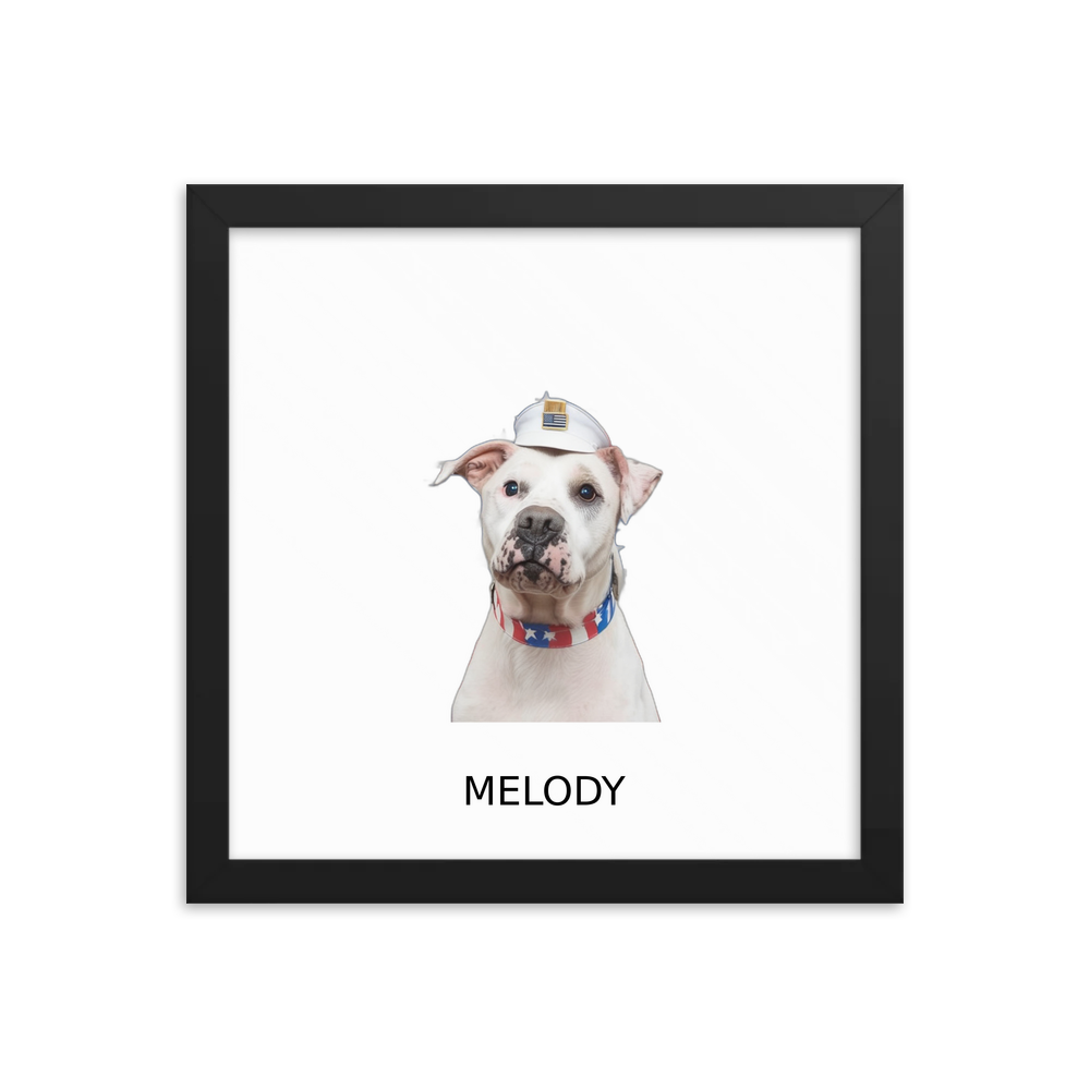 PugMug Custom Melody Framed Print with Your Pet’s Name