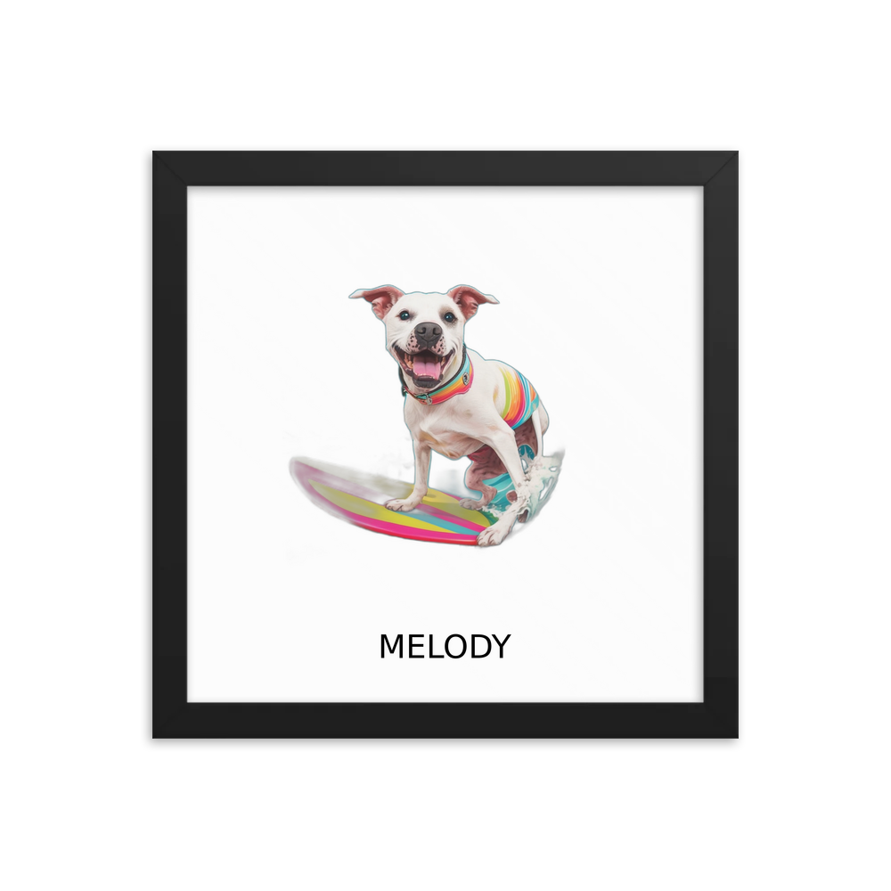 PugMug Custom Melody Framed Print with Your Pet’s Name