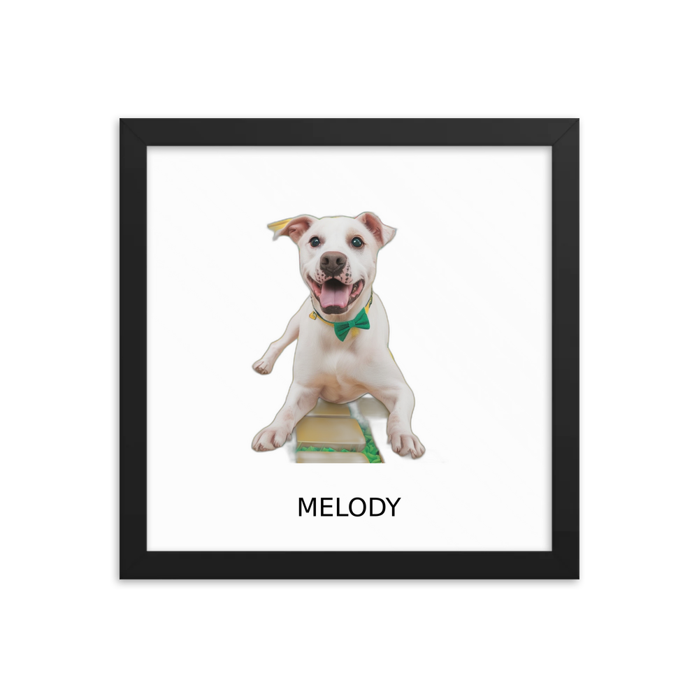 PugMug Custom Melody Framed Print with Your Pet’s Name