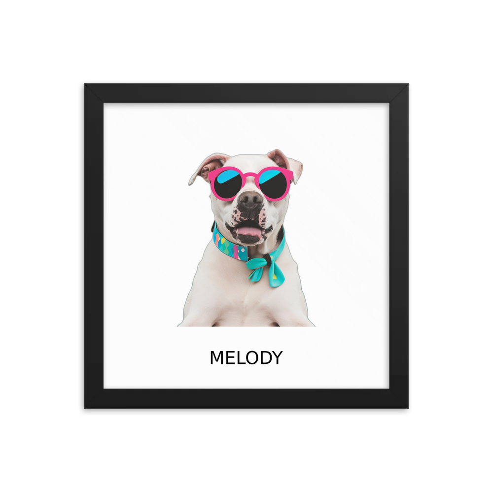 PugMug Custom Melody Framed Print with Your Pet’s Name