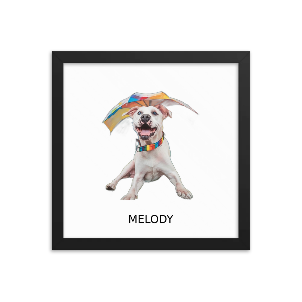PugMug Custom Melody Framed Print with Your Pet’s Name