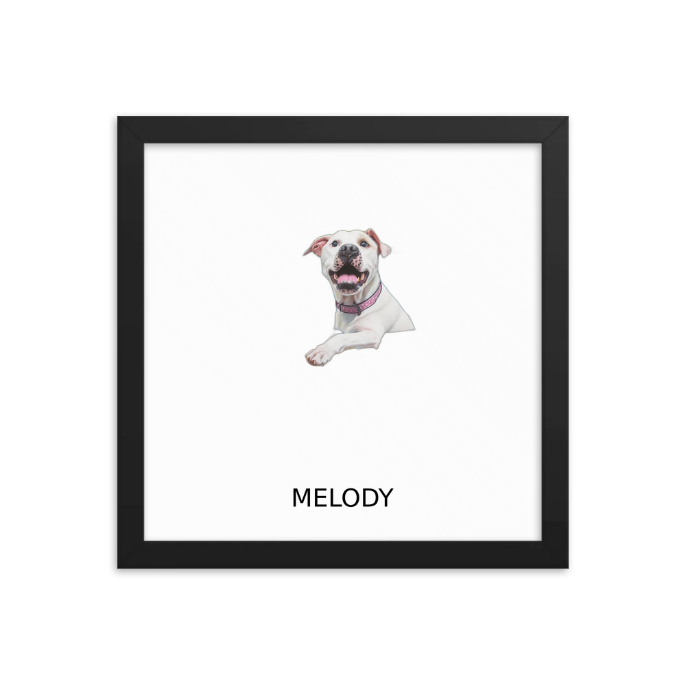 PugMug Custom Melody Framed Print with Your Pet’s Name