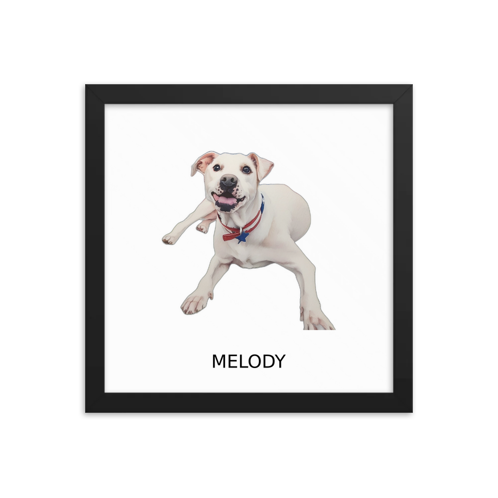 PugMug Custom Melody Framed Print with Your Pet’s Name