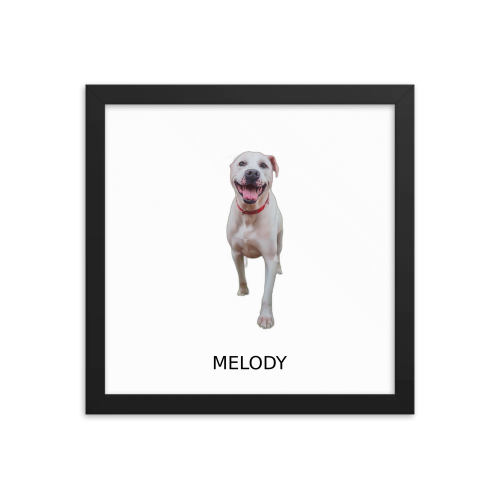 PugMug Custom Melody Framed Print with Your Pet’s Name