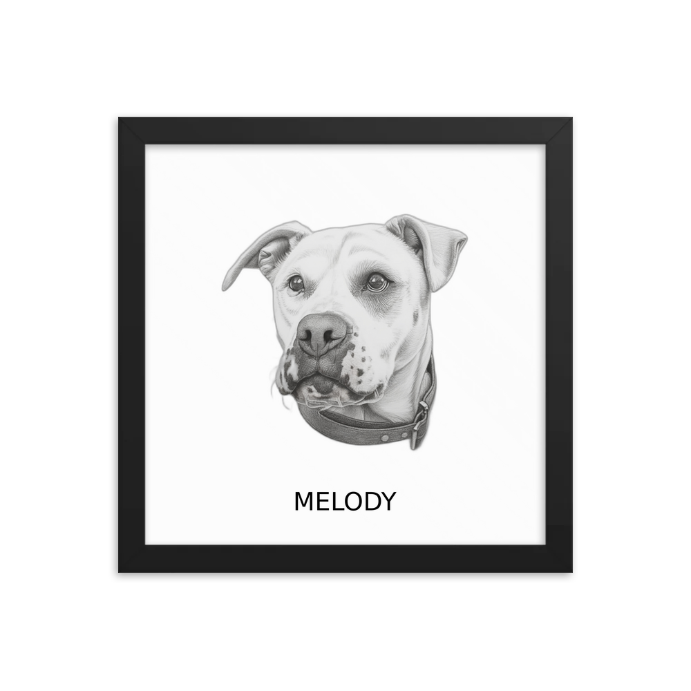 PugMug Custom Melody Framed Print with Your Pet’s Name