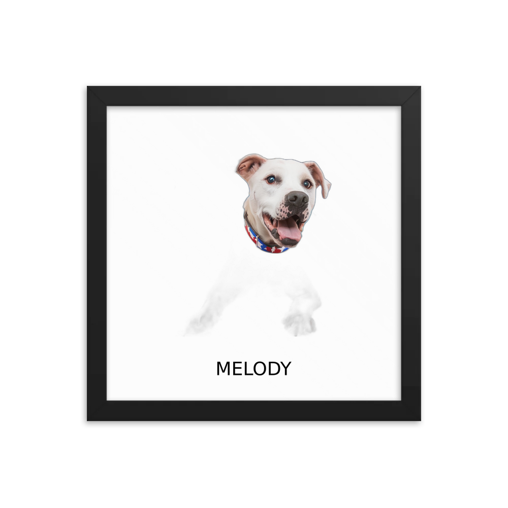PugMug Custom Melody Framed Print with Your Pet’s Name