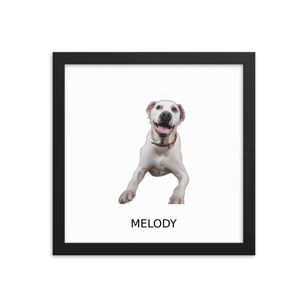 PugMug Custom Melody Framed Print with Your Pet’s Name