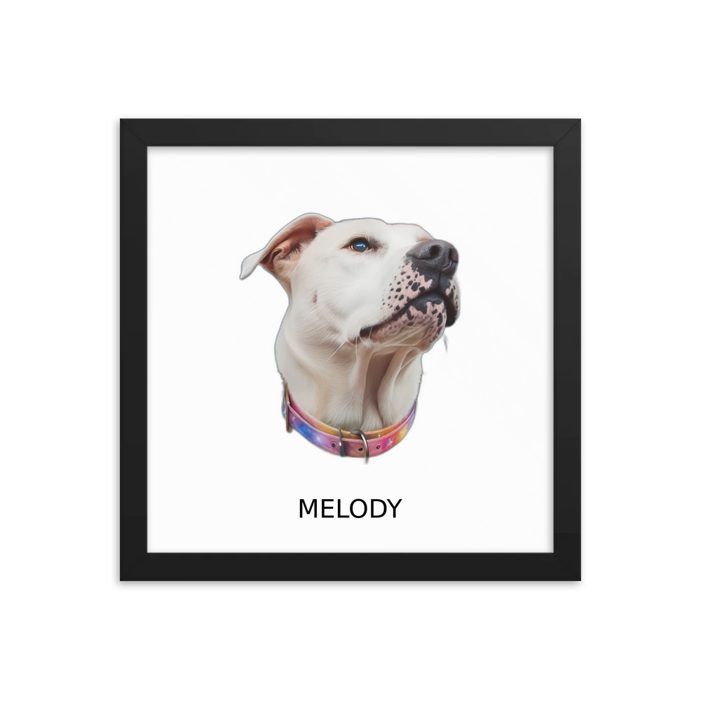 PugMug Custom Melody Framed Print with Your Pet’s Name