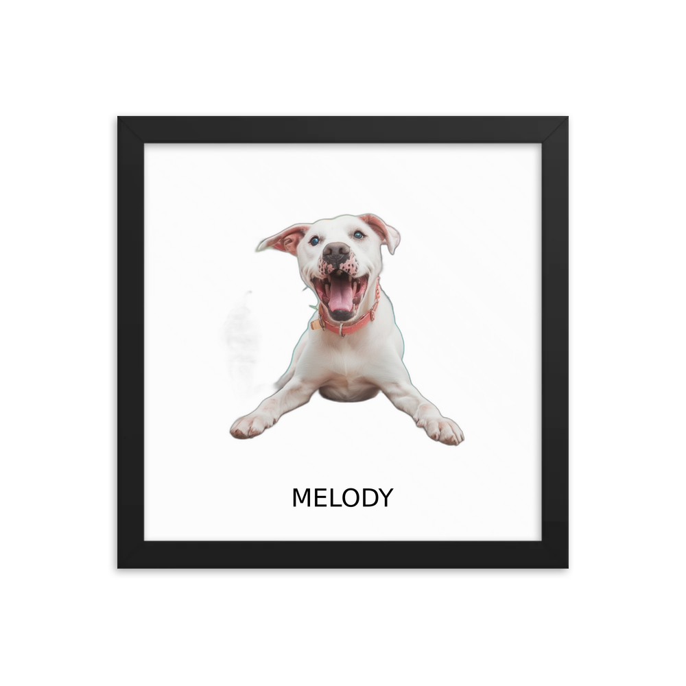 PugMug Custom Melody Framed Print with Your Pet’s Name