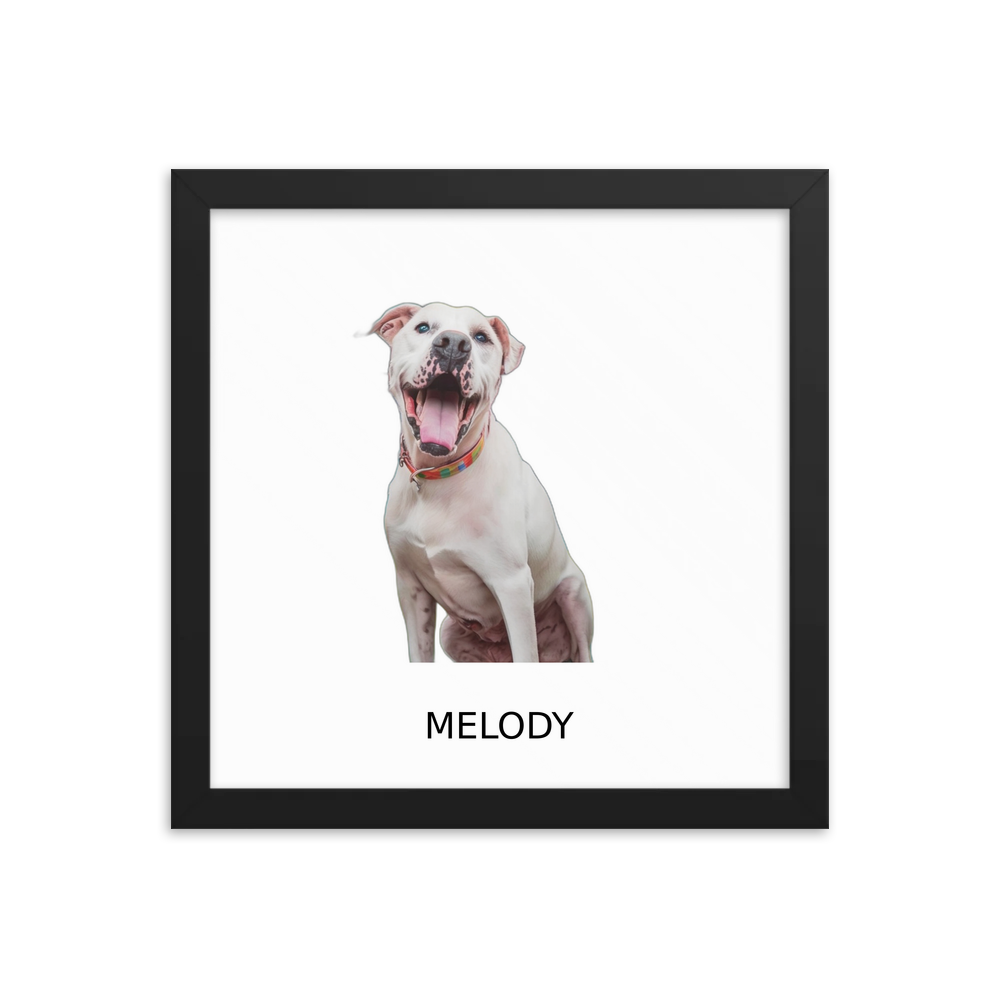PugMug Custom Melody Framed Print with Your Pet’s Name