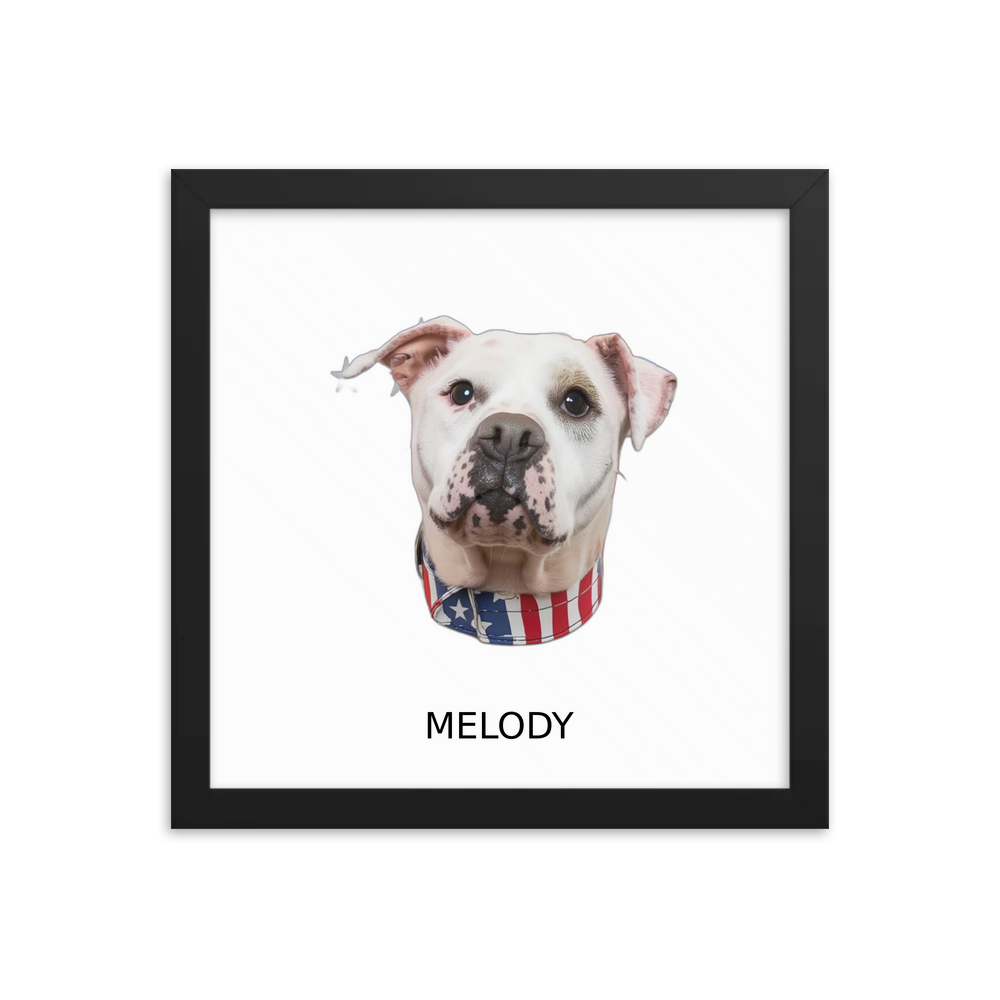 PugMug Custom Melody Framed Print with Your Pet’s Name