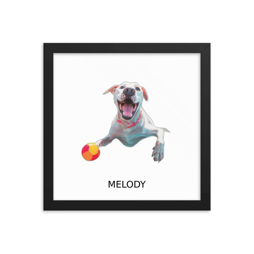 PugMug Custom Melody Framed Print with Your Pet’s Name