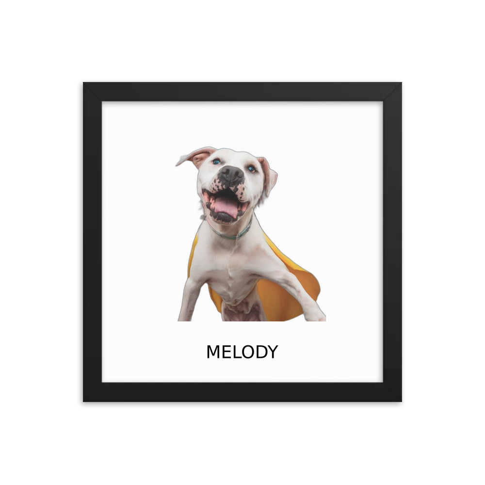 PugMug Custom Melody Framed Print with Your Pet’s Name