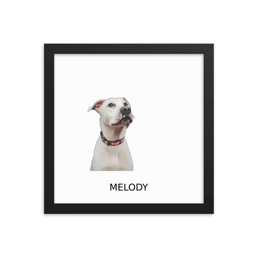 PugMug Custom Melody Framed Print with Your Pet’s Name
