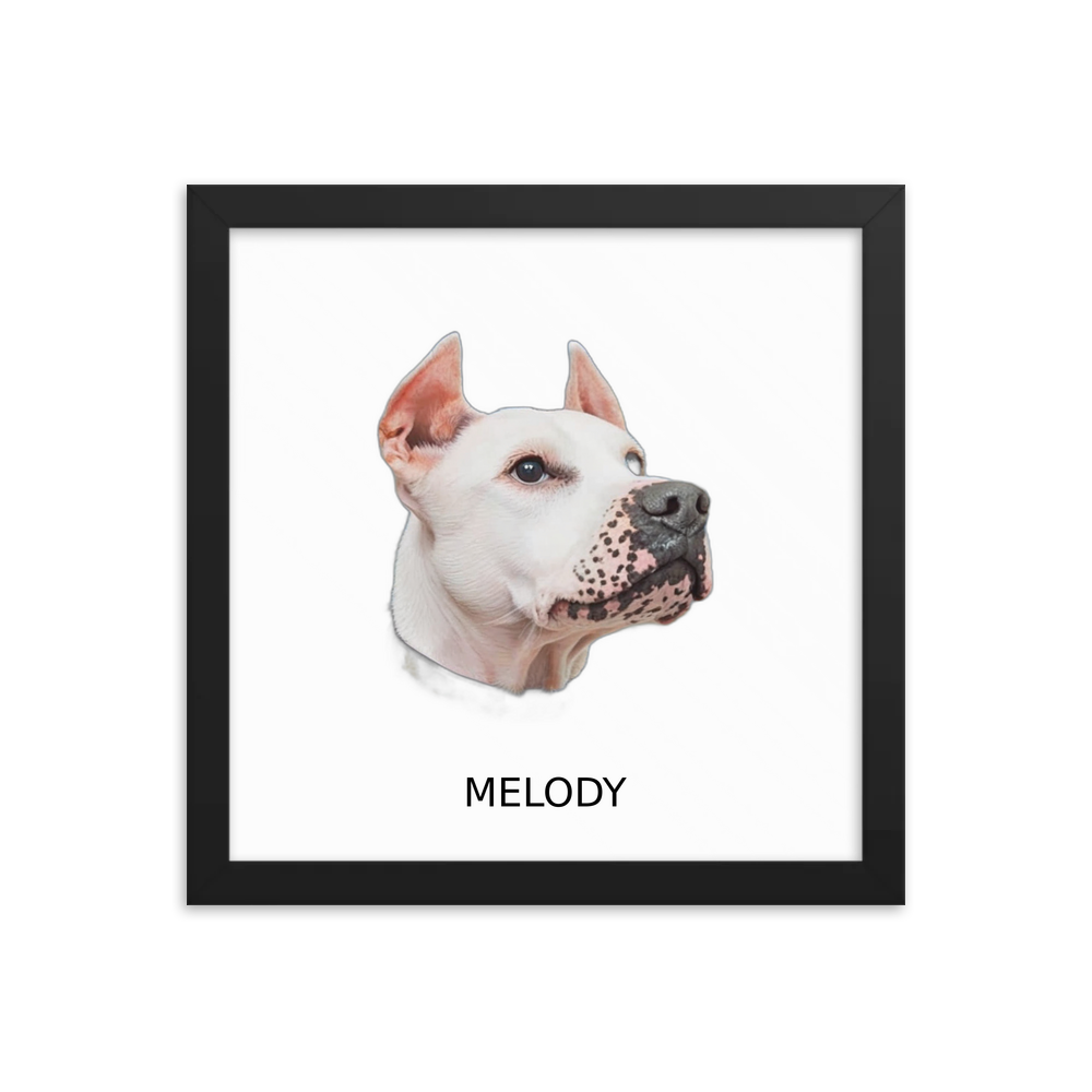 PugMug Custom Melody Framed Print with Your Pet’s Name