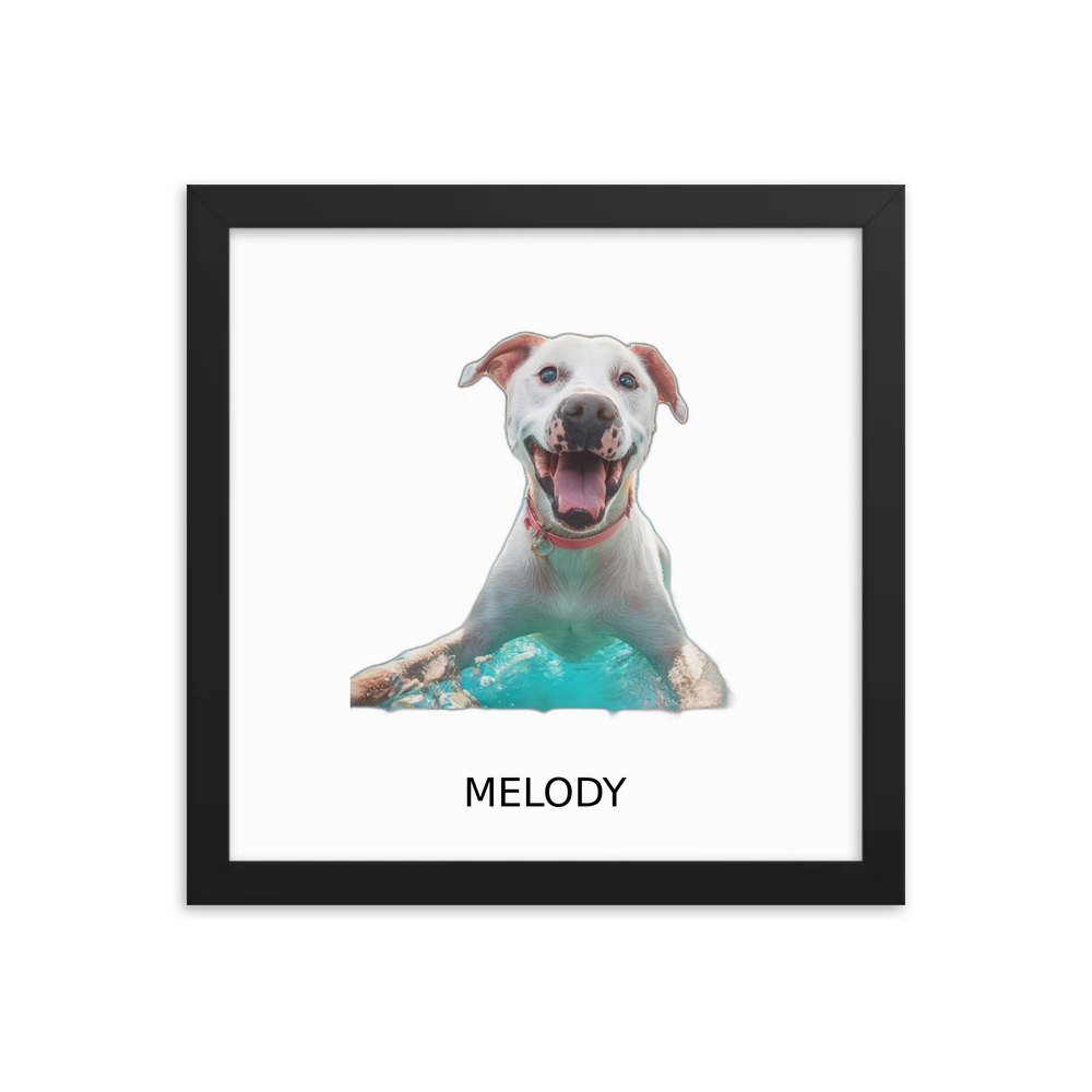 PugMug Custom Melody Framed Print with Your Pet’s Name