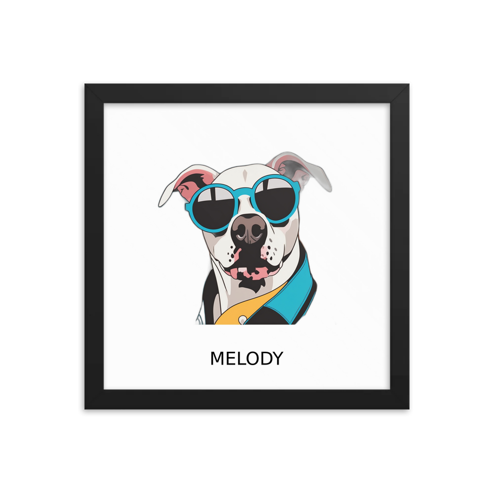 PugMug Custom Melody Framed Print with Your Pet’s Name