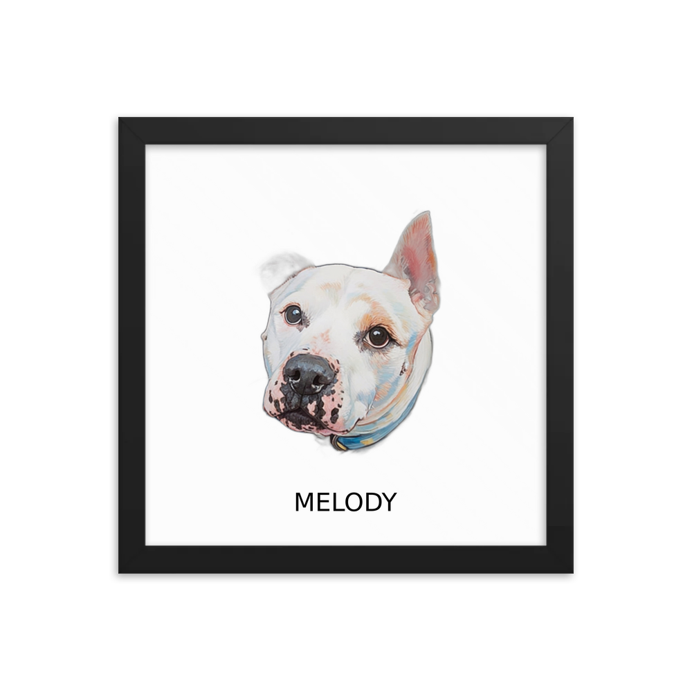 PugMug Custom Melody Framed Print with Your Pet’s Name