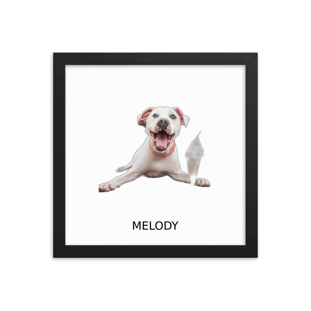 PugMug Custom Melody Framed Print with Your Pet’s Name