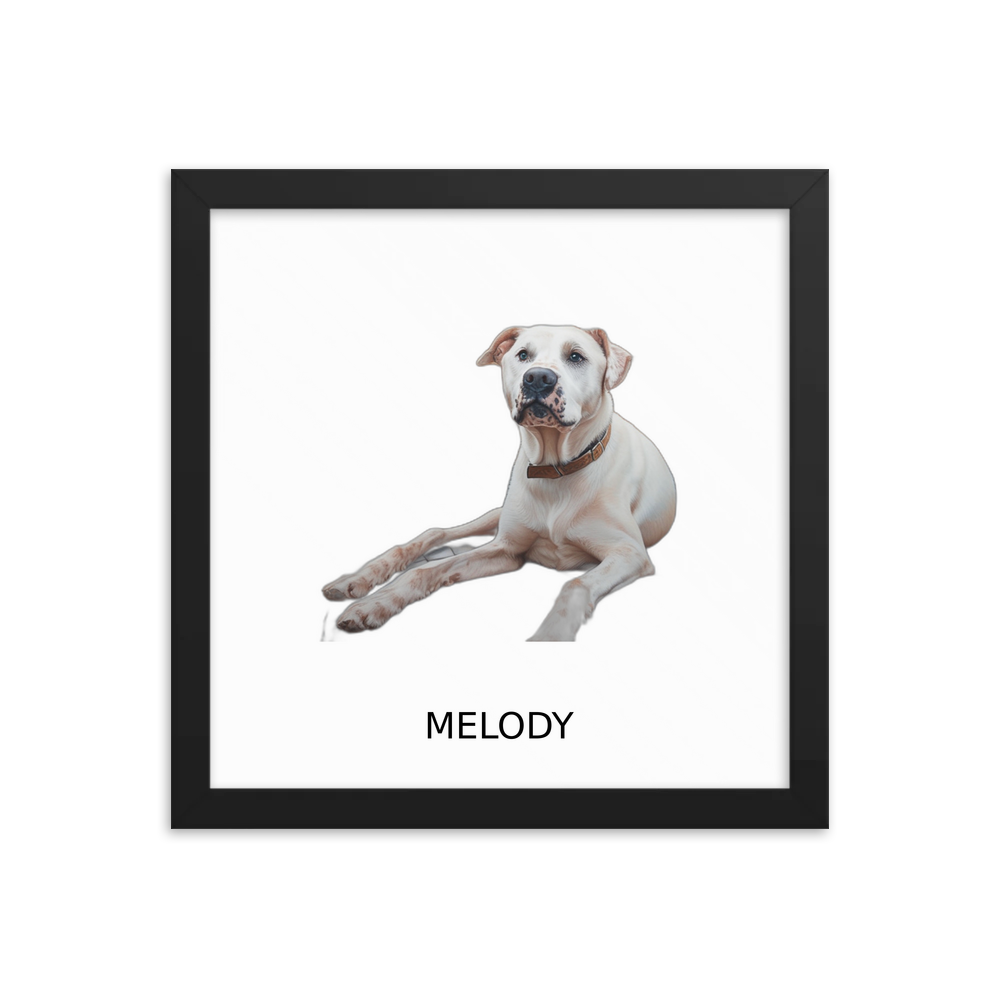 PugMug Custom Melody Framed Print with Your Pet’s Name