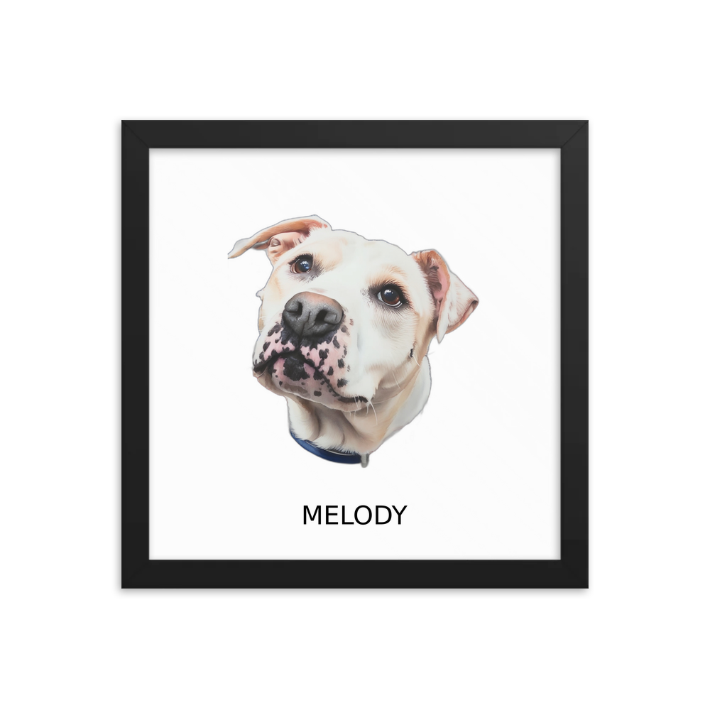 PugMug Custom Melody Framed Print with Your Pet’s Name