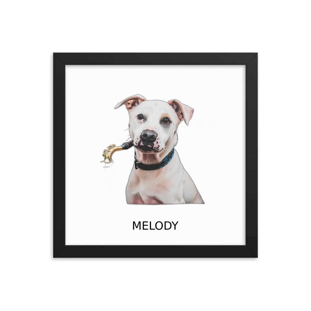 PugMug Custom Melody Framed Print with Your Pet’s Name