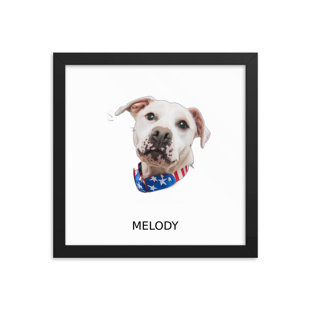PugMug Custom Melody Framed Print with Your Pet’s Name
