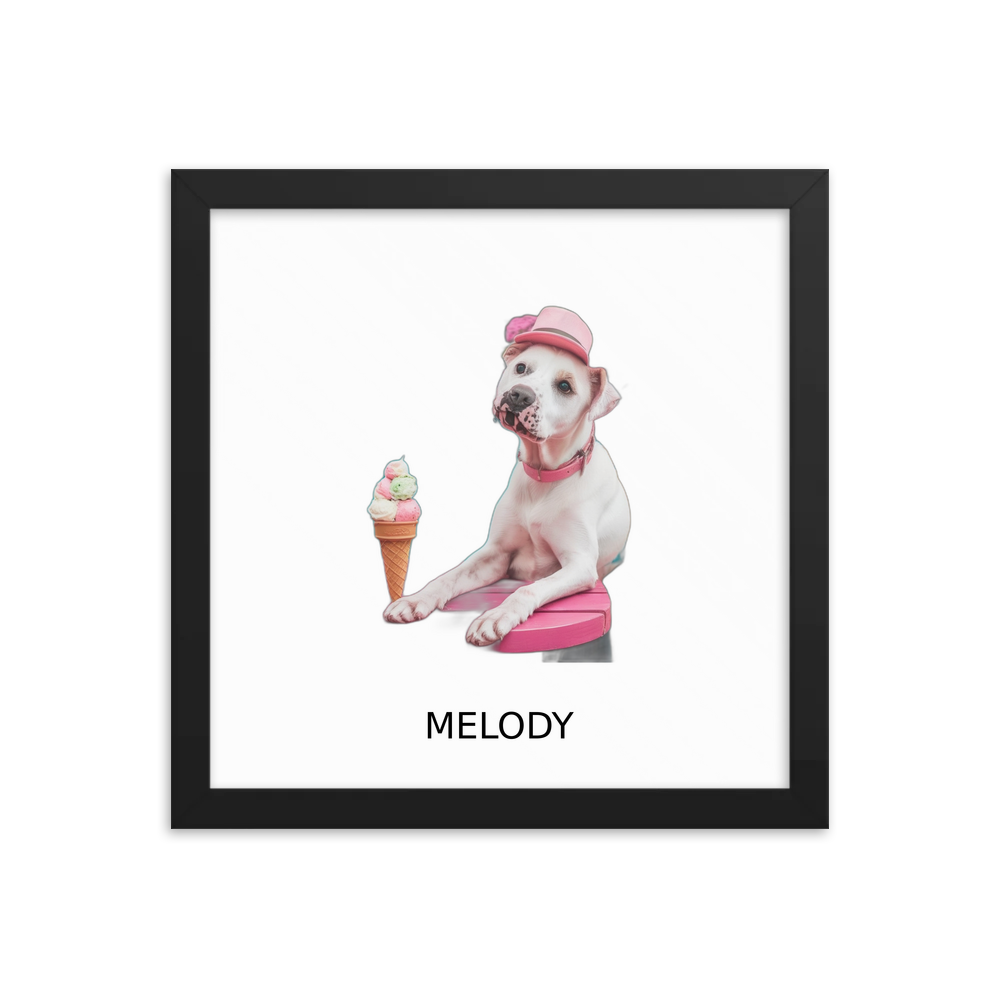 PugMug Custom Melody Framed Print with Your Pet’s Name