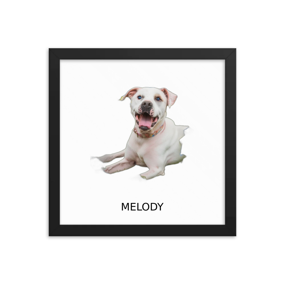 PugMug Custom Melody Framed Print with Your Pet’s Name