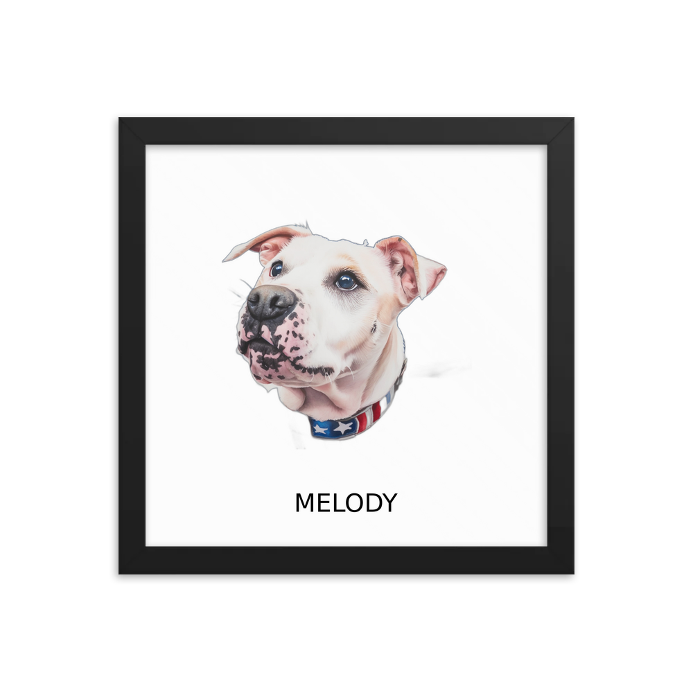PugMug Custom Melody Framed Print with Your Pet’s Name