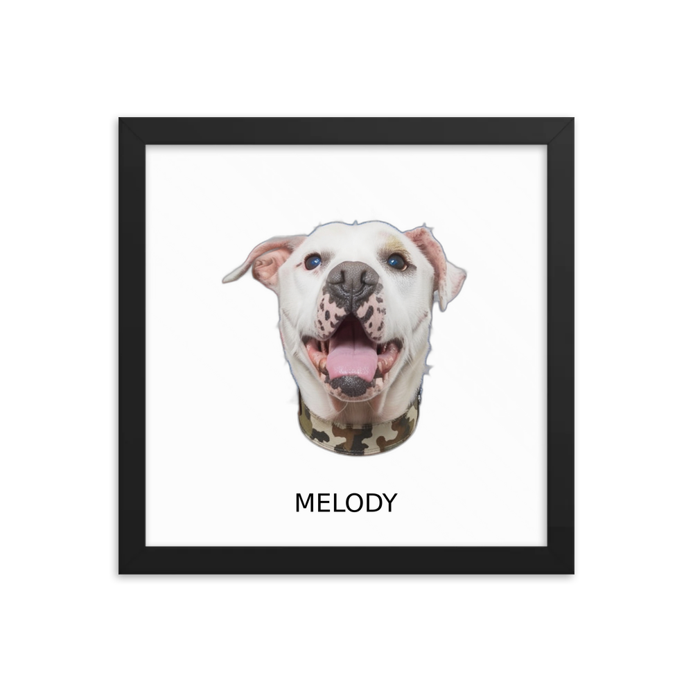 PugMug Custom Melody Framed Print with Your Pet’s Name