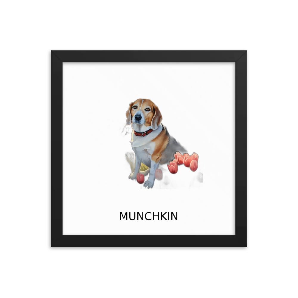 PugMug Custom Munchkin Framed Print with Your Pet’s Name