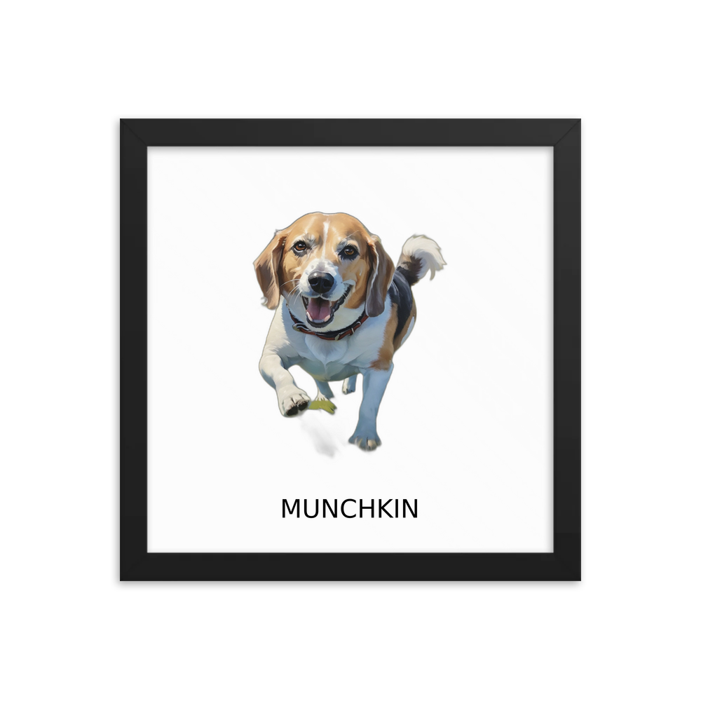 PugMug Custom Munchkin Framed Print with Your Pet’s Name