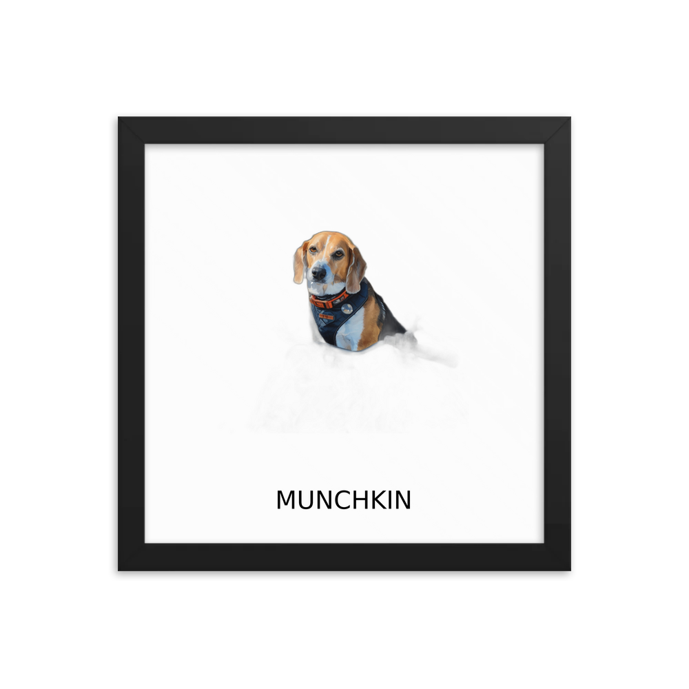 PugMug Custom Munchkin Framed Print with Your Pet’s Name