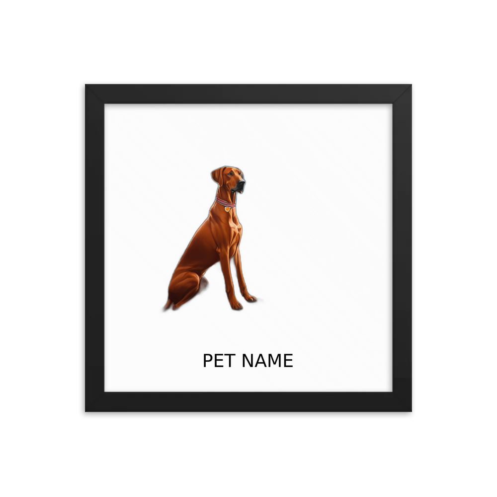 PugMug Custom Rhodesian Ridgeback Framed Print with Your Pet’s Name