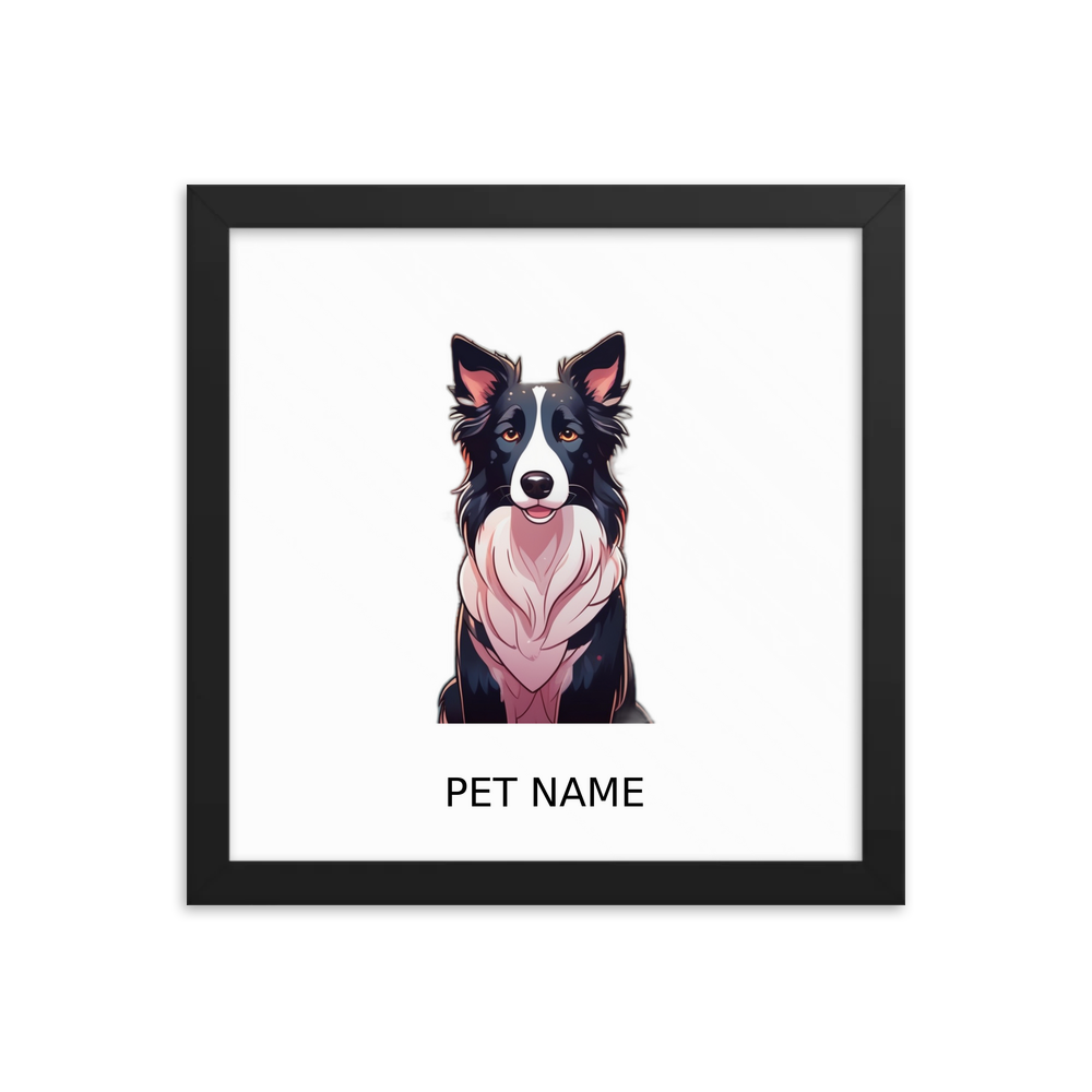 PugMug Custom Border Collie Framed Print with Your Pet’s Name