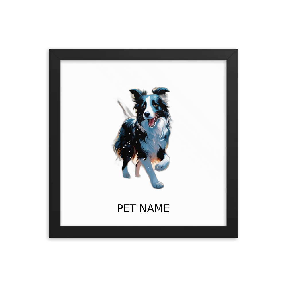 PugMug Custom Border Collie Framed Print with Your Pet’s Name