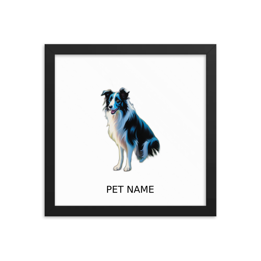 PugMug Custom Border Collie Framed Print with Your Pet’s Name
