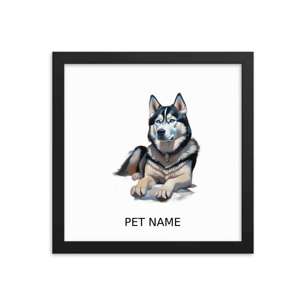 PugMug Custom Siberian Husky Framed Print with Your Pet’s Name