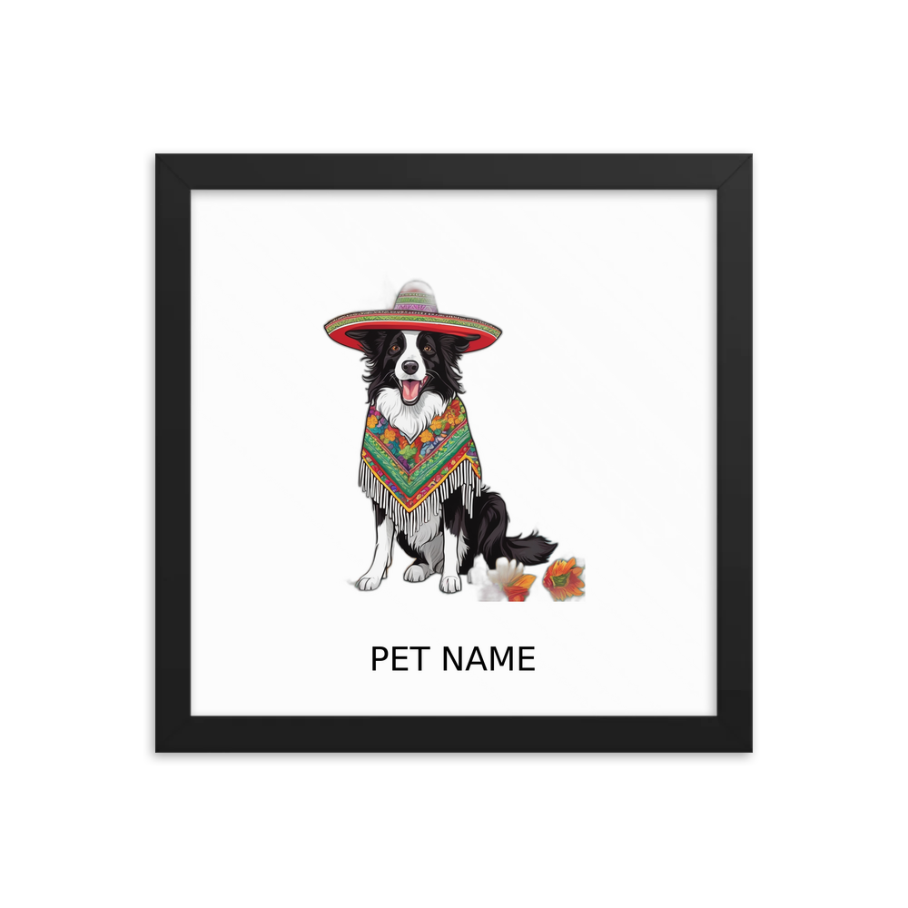 PugMug Custom Border Collie Framed Print with Your Pet’s Name
