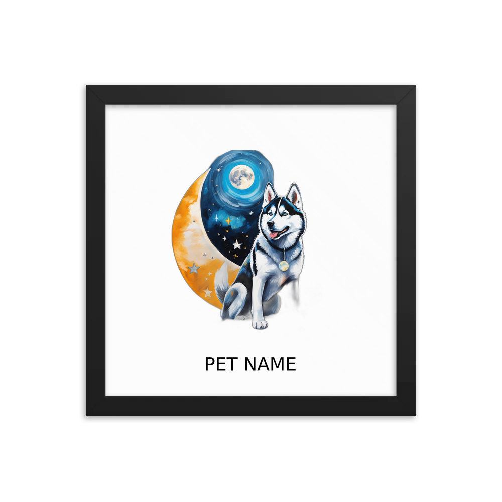 PugMug Custom Siberian Husky Framed Print with Your Pet’s Name