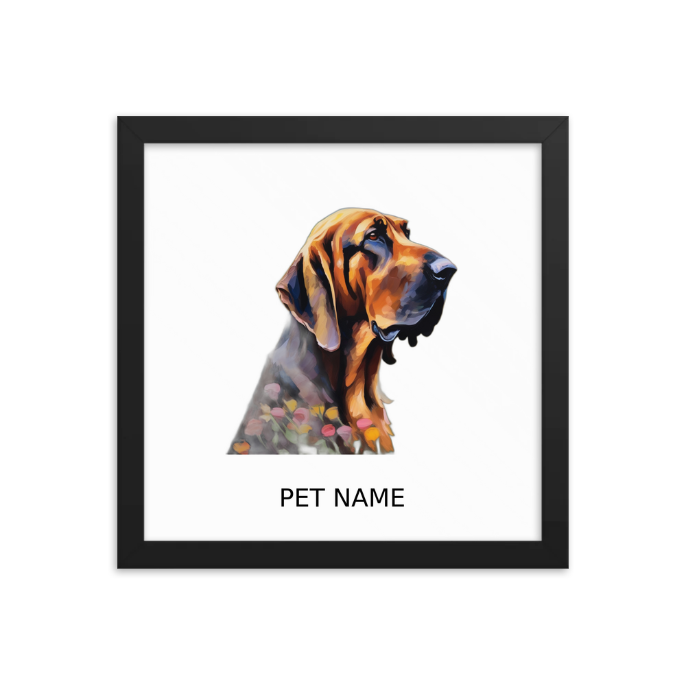 PugMug Custom Bloodhound Framed Print with Your Pet’s Name
