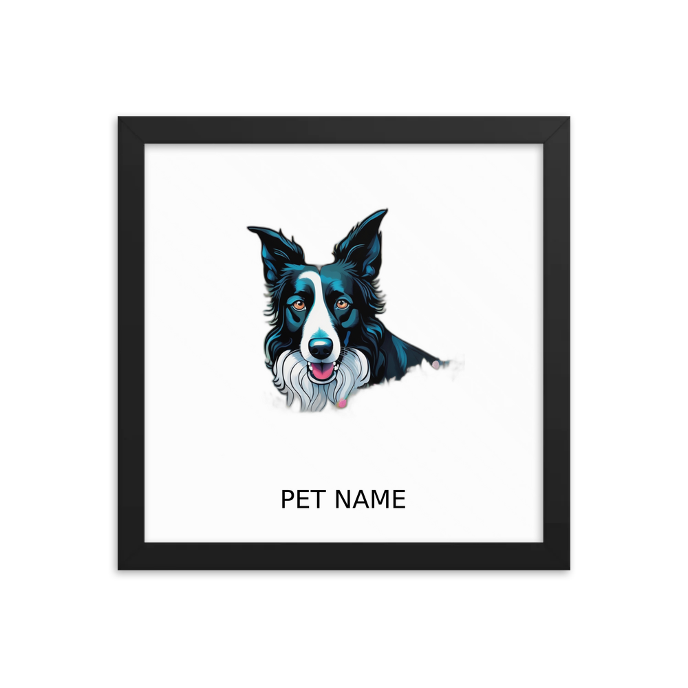 PugMug Custom Border Collie Framed Print with Your Pet’s Name