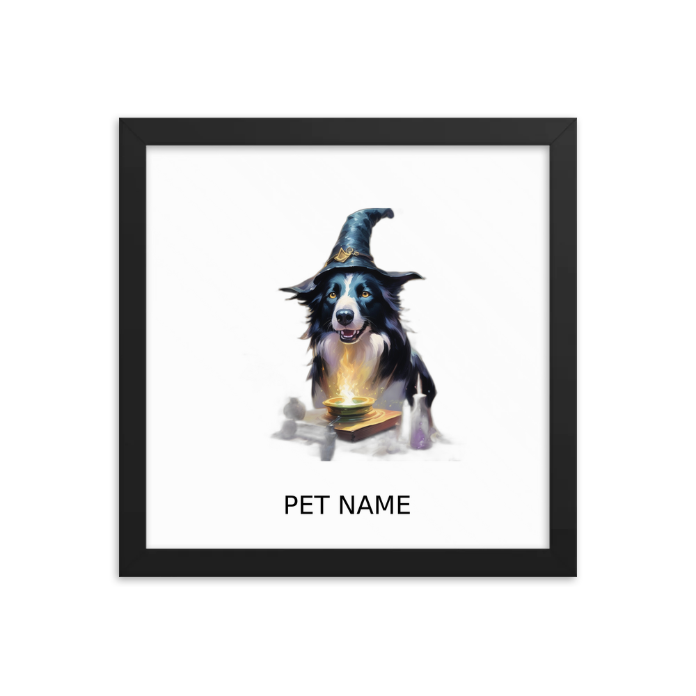 PugMug Custom Border Collie Framed Print with Your Pet’s Name